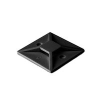 Hellermann Tyton 100 Pack Adhesive Black Cable Tie Mounting Base 4 Way - 0.75" x 0.75" x 0.14" - MB3A0C2