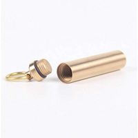 WillowswayW 1 Pc Outdoor Waterproof Brass Pill Box Case Bottle Holder Medicine Container Keychain