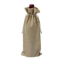 Linen Wine Bag, Champagne Wine Bottle Gift Bag Cover Wedding Festival Celebration Party Red Wine Bottle Bag 34x15cm Drawstring Bag 10pcs