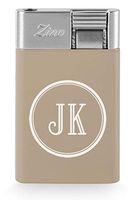 Personalized Beige Zino ZM Jetflame Cigar Lighter with Free Laser Engraving (Two Initial)