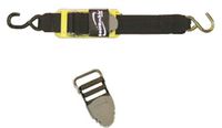 BoatBuckle Pro Series Kwik-Lok Transom Tie-Down (2-Inch x 6-Feet, Black), Pack of 2