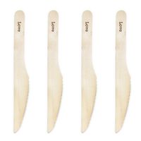Dress My Cupcake DIY Natural Wood Candy Buffet Knives 100-Pack Kit, Love, 6.5-Inch, Brown