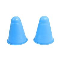 Water & Wood Sky Blue Soft Plastic Roller Skating Road Cone Roadblock 2 Pcs