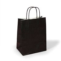 Black Twisted Handle Bags | Quantity: 25 | Width: 8" Gusset - 4 3/4"
