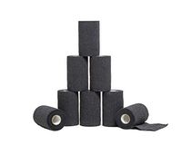 HealiT SuperusGrip™ Cohesive Bandage 4inch-Wide Self-Adhering Performance Athletic Wrap First Aid Tape, Sports Wrap Athletic Tape, Ideal for Stretch Wrist, Ankle Sprains, Swelling - Black - 8 Pack