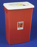 SharpSafety Sharps Container 1-Piece 26 H X 18-1/4 W X 12-3/4 D Inch 18 Gallon Red Hinged Lid, 8998 - Sold by: Pack of One