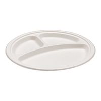 Morex Compostable Plate, 3 Compartment, 10 in, 500 Plates
