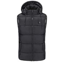 Tomorrow Sun Shine Electric Heating Warm Vest Gilet Unisex USB Charging 3 Heating Levels Rechargable Waterproof Washable Infrared Heated Cotton Waistcoat for Winter Skiing, Cycling, Hiking,Black,M