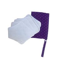 HEALLILY Reusable Menstrual Pads Washable Sanitary Napkins Bamboo Fiber Sanitary Panty Liners with Bag for Ladies Women 18x18cm 5pcs (White)