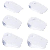 Rocutus 3 Pair Invisible Silicone Heightening Insole,Height Increase Insole Silicone Heel Cushion,Shoes Shock Absorption Leisure Shoes Paste Heel Insole for Women