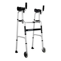 Hong Tai Yang Folding Walker, Mobility Aid for Elderly, Disabled, Handicapped Collapsible Portable Multi-Purpose Walker，Carrying Capacity 100kg Mobile Auxiliary Equipment (Color : A)