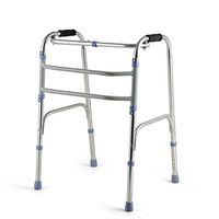 Jonigo Elderly Assisted Walker Assisted Frame Collapsible Dual-Purpose Four-Legged Cane Stainless Steel Patient Walker