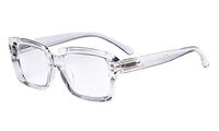 Eyekepper Stylish Reading Glasses Women - Oversized Square Readers Transparent +3.00