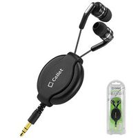 Cellet EP35XSTR Retractable Stereo Ear Bud 3.5mm, in-Ear Headphones Built for Portability, Comfort, and Other Activities. Snug Fit Earphones, for All Smartphones and Tablets