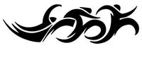 Tribal Triathlon Swim Bike Run - Sticker Graphic - Auto, Wall, Laptop, Cell, Truck Sticker for Windows, Cars, Trucks