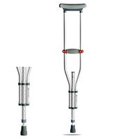 MOXIN Aluminium Crutches for Adults, Height Adjustable 13 Files, Thick Aluminum Alloy, Sturdy, Durable, Lightweight Adjustable Axilla Under Arm Crutches,Telescopicsingle