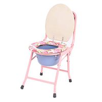 XWZJY Folding Toilet Chair Stool Pregnant Bedside Commode Lightweight Potty Chair with Padded/Backrest Bucket for Adults, Handicap, Elderly Heavy Duty