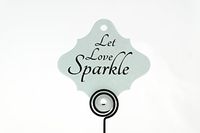 36pc Wedding Sparklers Tags - Let Love Sparkle - Aquamarine Color Shimmer Paper