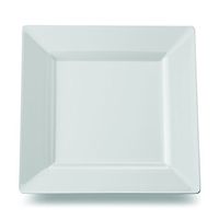 Square Plastic Salad Plates, White, 8 Inch - 10 Count