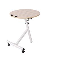 Over Bedside Home Desk Hospital Bed Table Home Office Desk Overbed Table with Wheels Tray Side Table Three-Tier Black White (White)