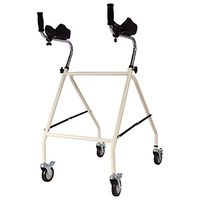Drive Walking Aids 4 Wheels Foldable, Lower Limb Walking Trainer with Arm Drag, Medical Rolling Walker Height Adjustable Used for Indoor and Outdoor,White