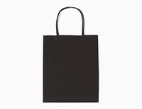 12CT Large Black Biodegradable Paper, Premium Quality Paper (Sturdy & Thicker), Kraft Bag with Colored Sturdy Handle (Large, Black)