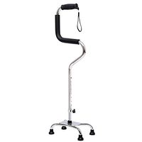 Canes Adjustable Walking Canes Quad Cane for Men and Women Lightweight Offset Cane with Ergonomic Handle and Wrist Strap - Ideal Daily Living Aid for Limited Mobility Fauay,Silver