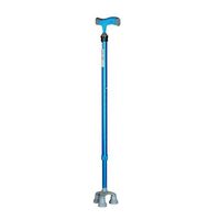 Blue Walking Aid Crutches Aluminum Alloy Telescopic Old Single Three Four Feet Support Non-Slip Lightweight MUMUJIN (Size : 75-97cm)