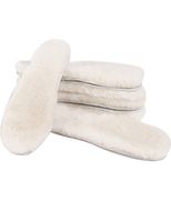 Genuine Lambs Wool Shoe Liners for Men - Thick Sheepskin Shoe Insole Replacement Fuzzy Thermal Wool Inner Soles Inserts for Winter Walking Running Cycling Hiking