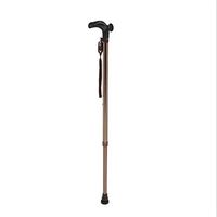 LPVIE Aluminum Cane, Elderly Disabled Single Leg Cane Leg Support Folding Telescopic Non-Slip Crutch Assisted Walking,Brown