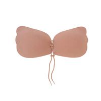 SUPVOX Push up Strapless Self Adhesive Bra Waterproof Silicone Invisible Backless Dress Sticky Bras for Women D-Cup Chocolate