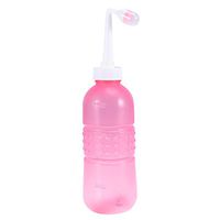 Exceart Peri Bottle Bidet Bottle Ass Washing Tool Ass Cleaner Enema Irrigator for Home Outdoor Travel (Pink Bottle, Pink Head Pattern, 600ml)