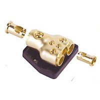 XScorpion Multi Output Power or Ground Gold Finish Distribution Block With Inserts