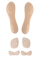 HappyStep® 3-in-1 Shoe Cushioning Kits: 1-Pair X High Heel Insoles, 1-Pair X Ball of Foot Cushion + 1-Pair X Heel Liner (Color: Tan) for Women Size 5-8