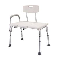 Medical Shower Transfer Bench 10 Height Adjustable Bathtub Seat Stool with Armrest White
