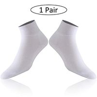 Forcool Diabetic Socks, Women's Men's Non Binding Loose Top Seamless Toe White Ankle Low Cut Cotton Diabetic Socks Edema Socks Diabetes Socks Thin for Summer, 1 Pair Medium