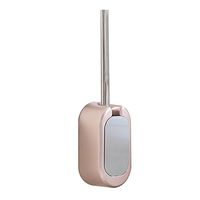 super1798 Creative Sticky Wall-Mounted Toilet Brush Holder Box Set Bathroom Cleaning Tool - Rose Gold