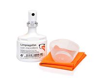 10 x Pocket Eyeglasses Cleaner Spray kit + Microfiber Cloth, 0.70 Fluid Ounces Each, Biodegradable Made in Europe (10 Pack)