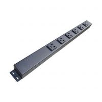 e-dustry EPS-H206NV1 6 Outlet Hardwired Power Strip44; Black - 24 in.