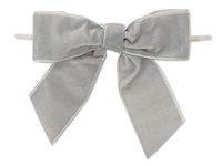 POSHNPRETTY Set of 12 Lush Velvet pre-Tied Bow 5" Wide with Twist Ties - Choose Colors (Silver)