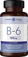 Vitamin World B-6 100mg, Supports Energy Metabolism, Supports Heart Health 250 Tablets