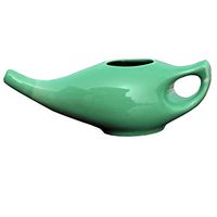 Ceramic Neti Pot for Nasal Cleansing with 10 Sachets of Neti Salt | Compact and Travel-Friendly Design | Natural Remedy for Infection, Sinus and Congestion (Turquoise)