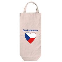 Love Ceská Republika Czech Republic Cotton Canvas Wine Bag Tote With Handles