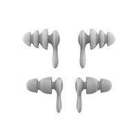 KOqwez33 2 Pairs of Soft Silicone Earplugs, Sound Insulation Travel Noise Cancelling Ear Plugs for Sleeping Snoring Travel Concerts Studying Loud Noise Work Light Gray