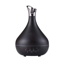 BBSKIN 300ML Essential Oil Diffuser, Smart Natural Deep Wood Grain Aroma Cool Mist Humidifier With Waterless Auto Shut-Off, 14 LED Color Changing Night Lights&Time Setting for Office, Home, Bedroom