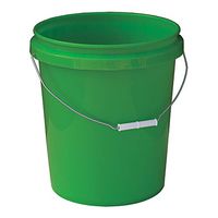 5 Gallon 11.9" top OD x 13.62" H High Density Plastic Economy Green Bucket with Gasket Lid (4 Buckets)