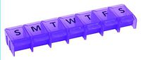 Apex 7- Day Push to Open Pill Organizer, 1x Per Day or AM/PM (1 Time Per Day, Purple)