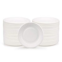 Bekith 500 Pack 6" Paper Plates Disposable Cake Dessert Plates, Eco-Friendly Natural Compostable Plant Fiber Dinner Size Printed Disposable Plates, White