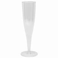 5oz Clear Champagne Flutes, 100 Count Disposable Plastic Wine Cups