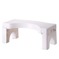 Squatting Toilet Stool，Plastic Folding Non-Slip Bathroom Step Up Stool Relieves Constipation, Bloating White